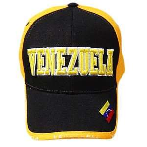  VENEZUELA ORANGE BLACK BASEBALL CAP HAT EMBROIDERED ADJ 