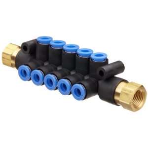 SMC KM12 06 02 10 PBT Push To Connect Tubing Manifold, 2 Inlets Rc(PT 