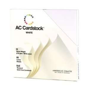    American Crafts Cardstock Pack 8X8 60/Pkg White