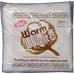 Warm and White Full size Cotton Batting  
