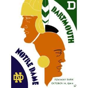  1944 Dartmouth Big Green vs Notre Dame Fighting Irish 22 x 