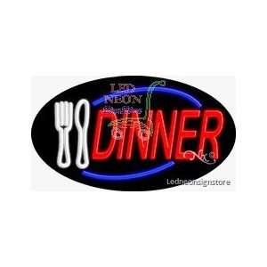 Dinner Neon Sign 17 inch tall x 30 inch wide x 3.50 inch wide x 3.5 