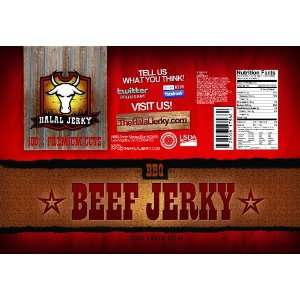 Halal Jerky   BBQ Flavor 12 bag Box (3 Grocery & Gourmet Food