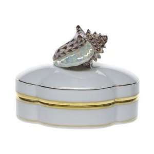  Herend Conch Shell Box Chocolate Fishnet