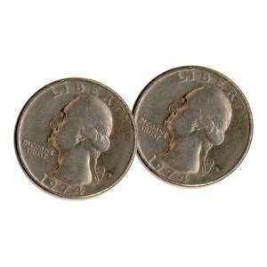   Double Head Quarter dollar coin money street close up 