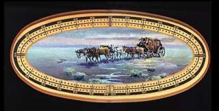 CRIBBAGE BOARD by Sharon Sharpe AFTERNOON STAGECOACH  