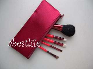 New 5pcs Red Makeup Brush set with two cases  