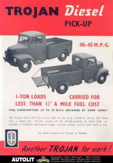 1955 Trojan 1 Ton Perkins Diesel Pickup Truck Brochure  