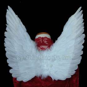 Genuine WHITE Feather Angel wings for children of 5 10 or teen girls 