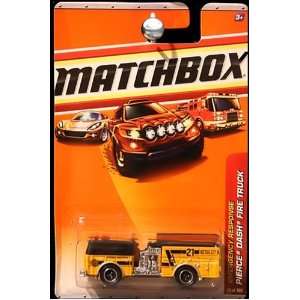  2009 2010 Matchbox Yellow Orange Pierce Dash Fire Truck 56 