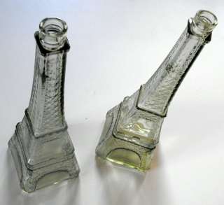 Vintage French Eiffel Tower Bottles with Green Tint++  