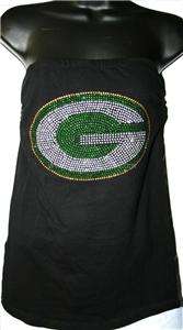 Green Bay Packers Bling Womens Strapless Tube Top S 3X  