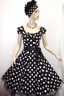   Dot Vtg 1950’s style Pin Up Swing Rockabilly Party Prom Dress  