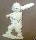 Ceramic Bisque Baseball Player Wall Atlantic Mold 1942 U Paint Ready 