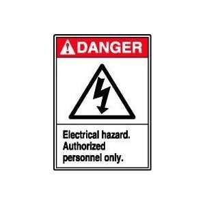DANGER ELECTRICAL HAZARD AUTHORIZED PERSONNEL ONLY (W/GRAPHIC) 14 x 