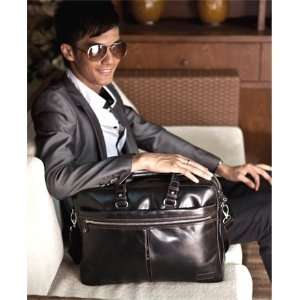 Classical Genuine Leather Briefcases Black/Brown