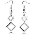 Stainless Steel Square Graduated Drop Earrings 