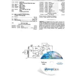    NEW Patent CD for REGULATED DC POWER SUPPLY 