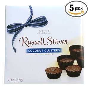 Russell Stover Chocolate Coconut Clusters, 5.5 Ounce Boxes (Pack of 5 