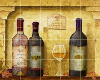 21.25 x 17 Italian Vino Rosso / Red Wine Ceramic Tile Mural #422 