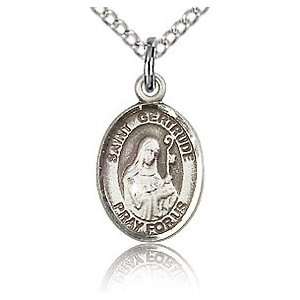    Sterling Silver 1/2in St Gertrude Charm & 18in Chain Jewelry