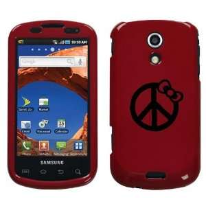 SAMSUNG GALAXY S EPIC 4G D700 BLACK PEACE BOW ON A RED HARD CASE COVER