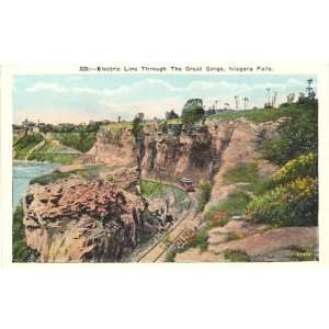 1920s Vintage Postcard Electric Line through the Great Gorge   Niagara 