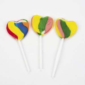 Rainbow Heart Lollipops 12 Pieces 1 Grocery & Gourmet Food