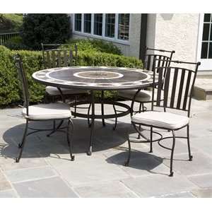  Alfresco Home Galileo 60 inch Round Dining Table with 