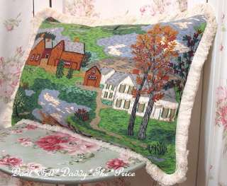 This auction is for the one vintage barkcloth era fabric pillow 