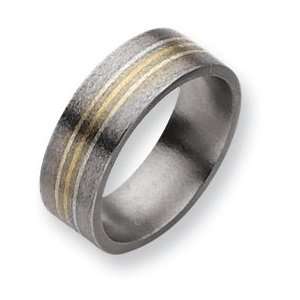   14k Gold and Sterling Silver Inlay 8mm Satin Band TB97 11 Jewelry