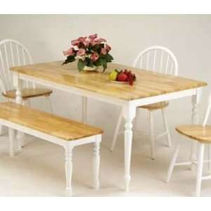  Acme 02247NW Natural and White Solid Wood Table