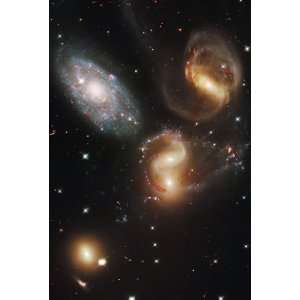 Hubble Space Telescope Astronomy Poster Print   Stephans Quintet   24 