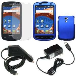 Galaxy S Epic 4G Combo Rubber Blue Protective Case Faceplate Cover 