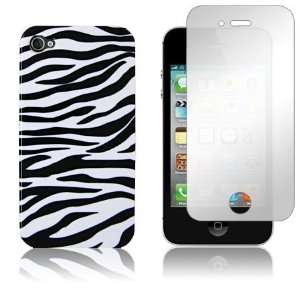 Apple iPhone 4S   Black/White Zebra Design Hard Plastic Case + Mirror 