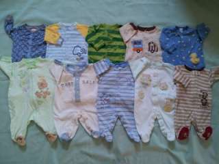   BABY BOYS SIZE NB 0 3MONTHS SPRING WINTER PAJAMAS CLOTHES OUTFITS LOT