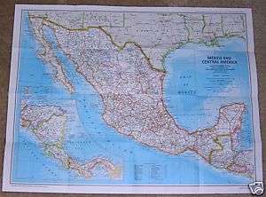 National Geographic MAP December 1980 AZTEC, MEXICO +  
