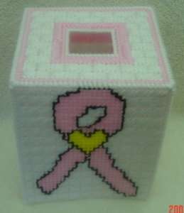 BREAST CANCER TISSUE BOX COVER1 PLASTIC CANVAS PATTERN  