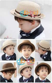New Fashion Children Boy Girl Kid Fedora Straw Hat Cap Sunhat Beach 