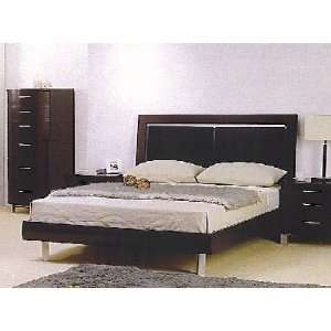   Dark Walnut Platform Bed Como Bedroom Collection Furniture & Decor