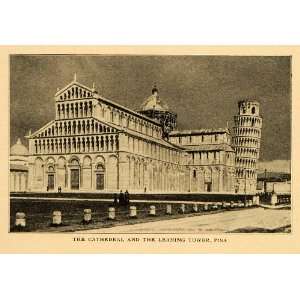  1903 Print Cathedral Leaning Tower Pisa Italy Italia 