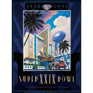   30 Super Bowl XXIX Program Print  Details 1995, 49ers vs Chargers