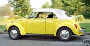 1974 VW SUPER BEETLE CONVERTIBLE(YELLOW/WHITE) MAGNET  