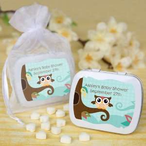   Whooos Having A Baby   Personalized Mint Tin Baby Shower Favors Toys