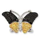 Jazzy Jewels Sterling Silver Pave CZ Butterfly Ring Size 6
