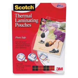 Scotch Thermal Laminating Heat Pouches 5x7 20 Pack 3M  