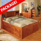   Bed Full with 12 Drawer Storage Includes Nightstand and 5 Drawer Chest