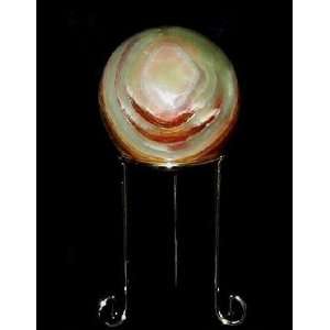   Onyx Gemstone Sphere Ball   4dia. With Stand