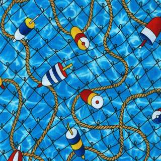 FISHING NET ROPE FLOATS WATER~ Cotton Quilt Fabric  