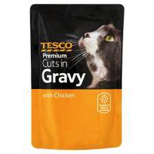 Tesco Premium Cat Cuts In Gravy With Chicken 100G   Groceries   Tesco 